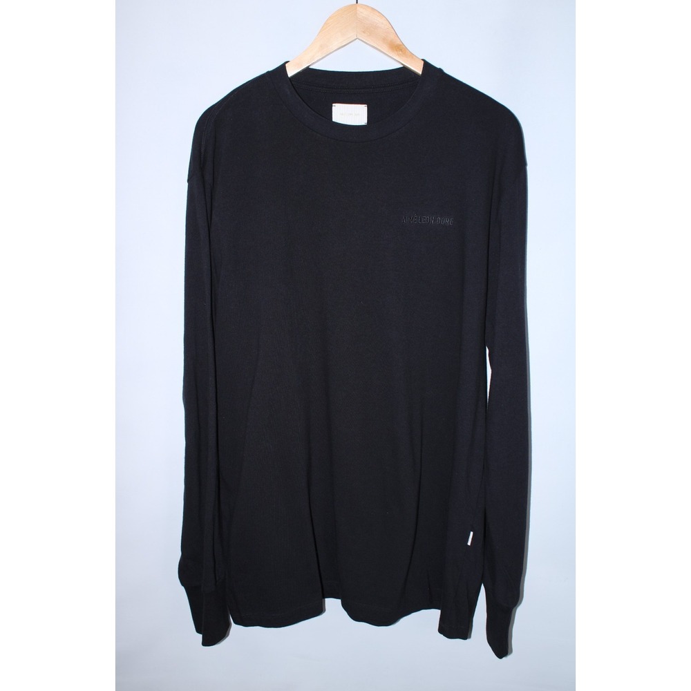 Aime Leon Dore Men's XL Black Long Sleeve Crew Neck Logo Sweatshirt